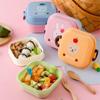 Double Layer Fruit Animal Children Plastic Food Storage Box Tableware Lunch Box Fresh Keeping Box