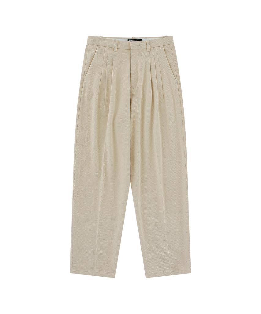 Honguseong 3Tucks Tapered Trousers_Beige