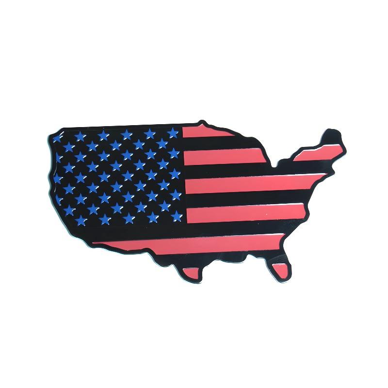 3D Aluminum USA Flag Emblem Badge Logo Car Sticker American Map Waterproof Decal for Car Body Window Motorcycle Home Decoration