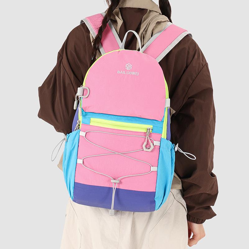 Schoolbag Contrast Color New Casual Light Riding Backpack Sports Hiking Outdoor Children's Travel Backpack
