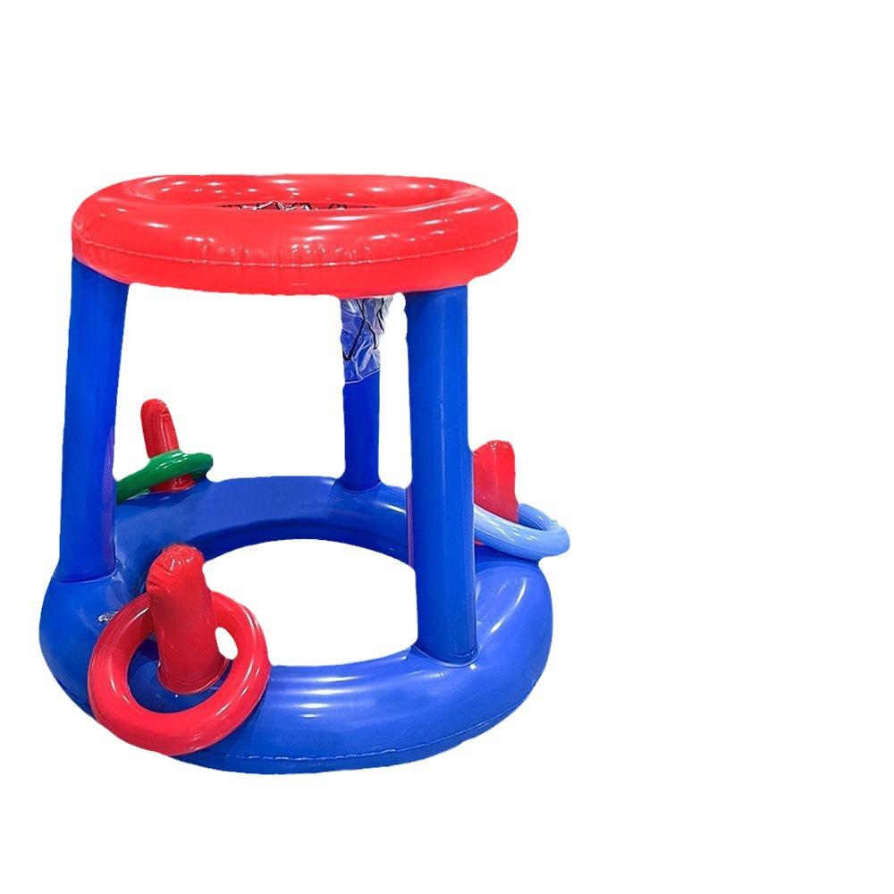 Inflatable Water Basketball Hoop and Ring Toss Set for Beach and Pool Fun