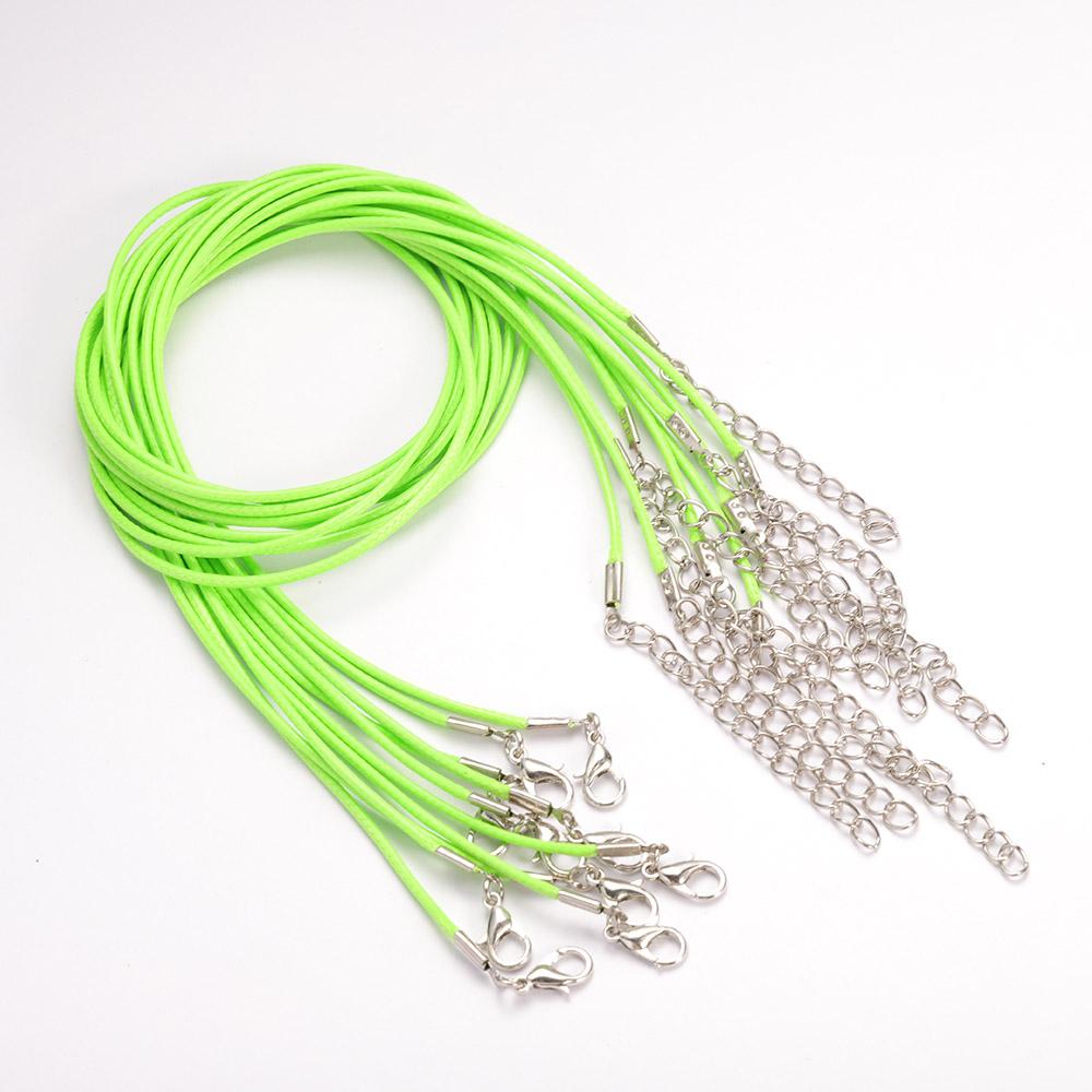 10-20pcs 45cm+5cm Lobster Clasp String Cord Real Leather Adjustable Braided Rope for Necklace Jewelry Making DIY Accessories