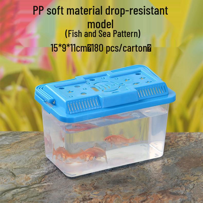 Clear Plastic Fish Tank with Sunning Platform - Available in Large, Medium, Small; Perfect for Goldfish or Turtles.