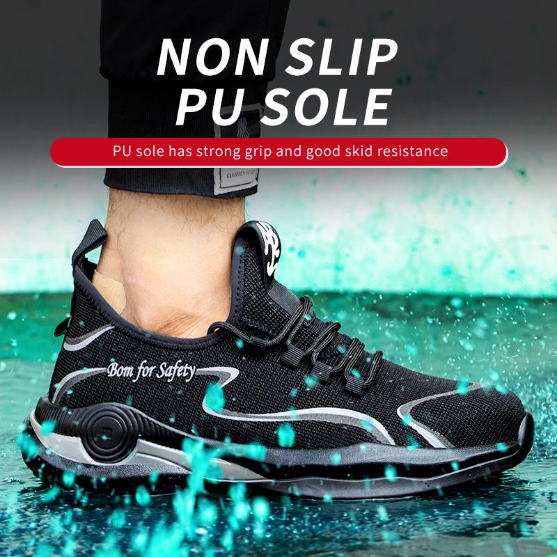Work Shoes Men Light Safety Boots Comfortable Man Safety Shoes Anti Puncture Anti-slip Safety Work Sneakers with Steel Toe