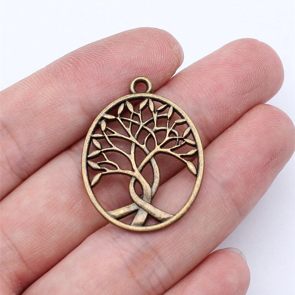 Charms Round Tree Of Life Pendants Vintage Jewelry Supplies QC109