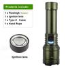 1000LM Bright Rechargeable Flashlight -Outdoor Zoomable Aluminum Alloy, High Power  Flame Ignition for Camping Hiking Emergency