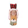 Christmas Supplies Christmas Red And Black Checkered Linen Red Wine Bottle Embroidered Christmas Doll Handbag