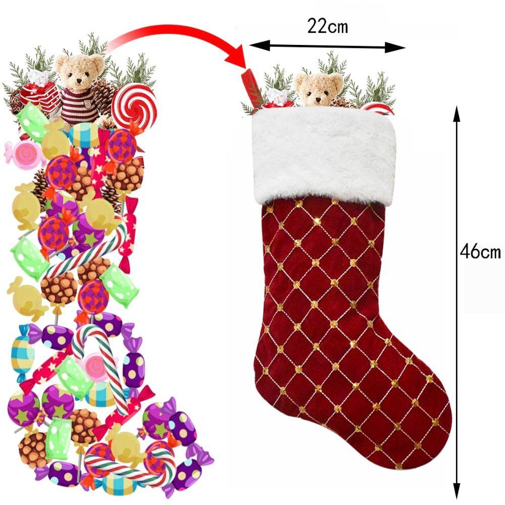 Pendant Christmas Gift Socks Large Size Xmas Gift Bag Christmas Stocking  Christmas Decor