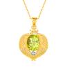 Natural Color Treasure Crystal Stone Angel Wings Pendant S925 Sterling Silver Necklace Women's Premium Clavicle Chain