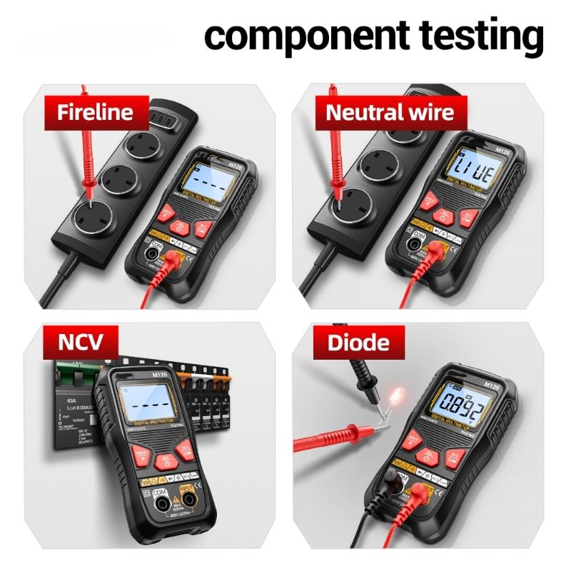 Auto Ranging Digital Multimeter with Live Wire Detection Backlit Screen Ergonomic Design Electric Measurement Device