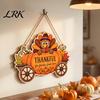 Autumn Front Door Decor Thanksgiving Hanging Sign, Pumpkin Turkey Pattern Hanger, Party Supplies Harvest Wall Ornament for Farmhouse Porch Home Indoor