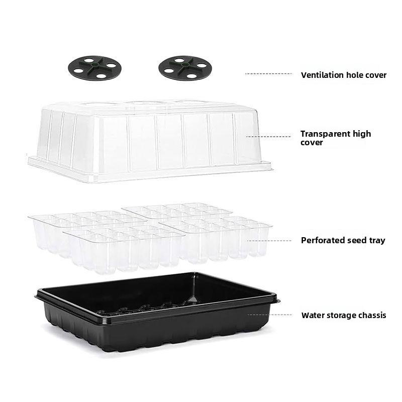 Large-sized seedling box, high cover germination box, planting and cultivation box, flower pot ventilation hole, seedling high cover