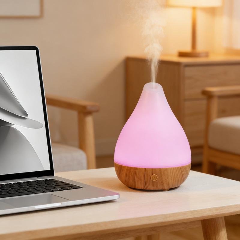 Silent Ultrasonic Wood Grain Aroma Diffuser & Humidifier for Moms & Babies