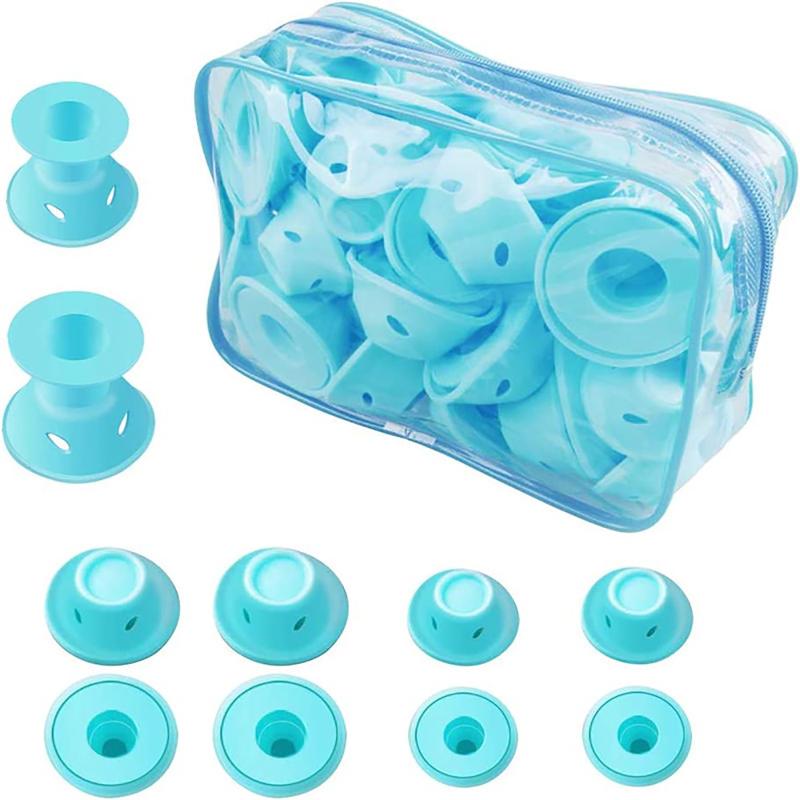 20Pcs Silicone For Hair Curling Rollers Diy Set With Mushroom Bell Shapes Spiral Design Soft Construction Easy Removal Curls