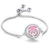 Crystal Rhinestone Aromatherapy Tree of Life Bracelet - Adjustable Titanium Steel with Essential Oil Compartment.
