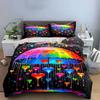 Colorful umbrella, dripping hearts. Bedding sets Duvet cover sets Duvet covers Pillowcases(1*Duvet Cover 2*Pillowcases without duvet insert)