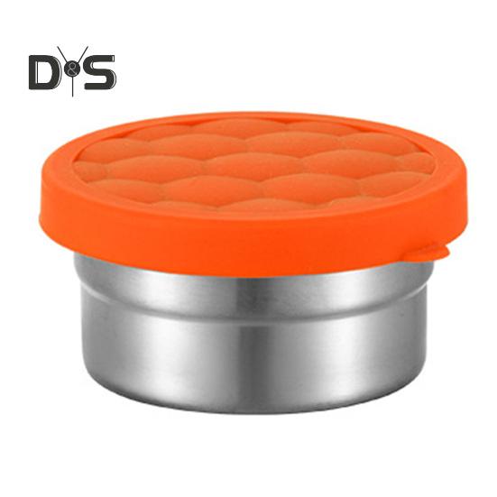 

Контейнеры из нержавеющей стали для закусок для детей, герметичный контейнер для еды для малышей с силиконовыми крышками, складной металлический ланч-бокс для школы и детского сада F