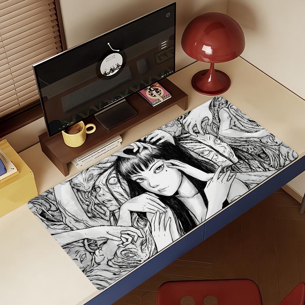 Art Junji Ito Tomie Mouse Pad Non-slip Locking Edge DeskMat PC Laptop Accessories Rubber Office Keyboard Large Game XXL Carpet