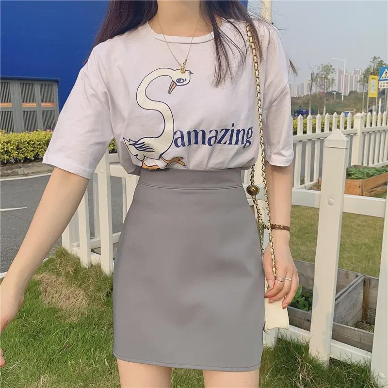 2023 Spring/Summer Korean Candy A-Line High Waist Multi-Color Student Skirt