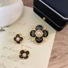 Retro Court Exquisite Drop Glaze Enamel Brooch Medieval Light Luxury Pin Earrings Jewelry Set