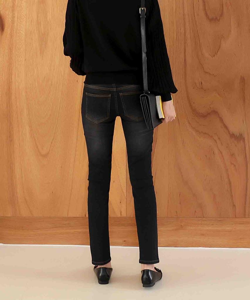 Ppaeppae Secret Banding Washed Stretch Straight Denim Pants