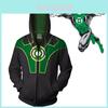 Cosplay Green Lantern Costume Zip Up 3d Printed Hoodie Sweatshirt Coat Jacket