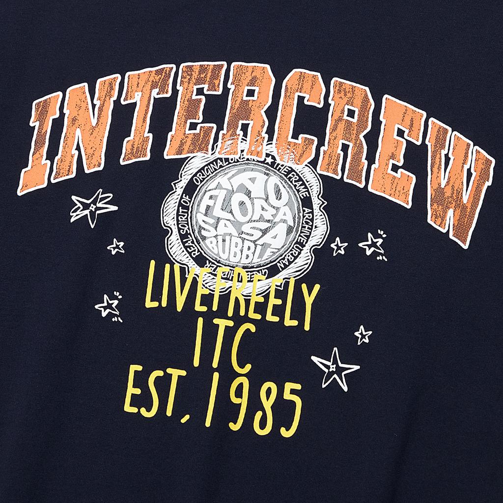 INTERCREW Arch Letter Short Sleeve T-Shirt Navy Ita2Tr35Ana
