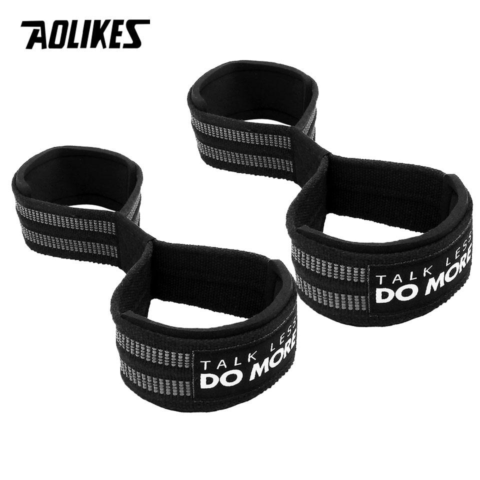 Aolikes 1 Pair Figure 8 Weight Lifting Straps Weightlifting Powerlifting Sport Gym Fitness Bodybuilding Barbell Wrist Support