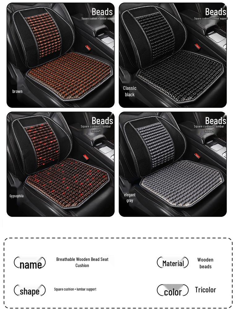 Universal 26 Years Summer Breathable Wood Bead Car Seat Cushion Mat