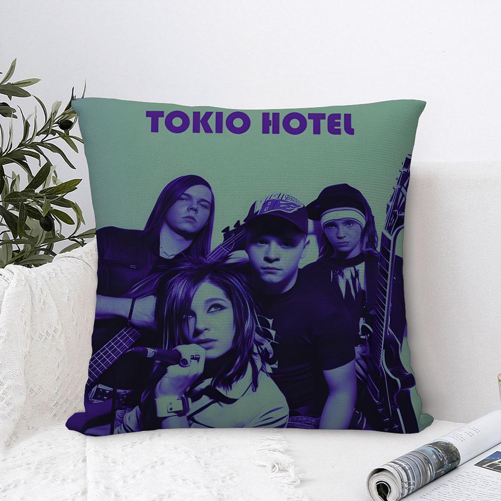 T-Tokio H-Hotel Band Pillow Case Sofa Decorative Home Double-sided Print Plush Square Throw Pillow Covers Cushion Decor Cover