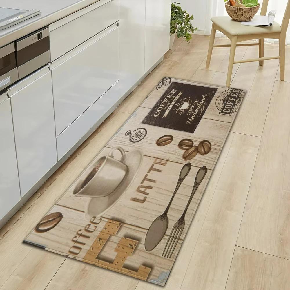 Stile Lavagna Menù Caffè Graffiti Cucina Tappeto Lungo da Corridoio Cucina Decorazione Personalizzata Antiscivolo Facile da Pulire Morbido Tappetino