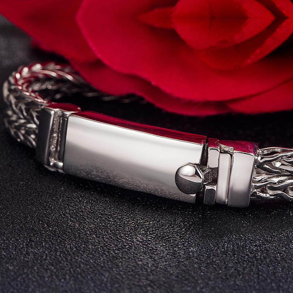 Men'S Double Row Byzantine Bracelet Bronze Electroplated Micron Rhodium Gold Chopin Chain Jewelry