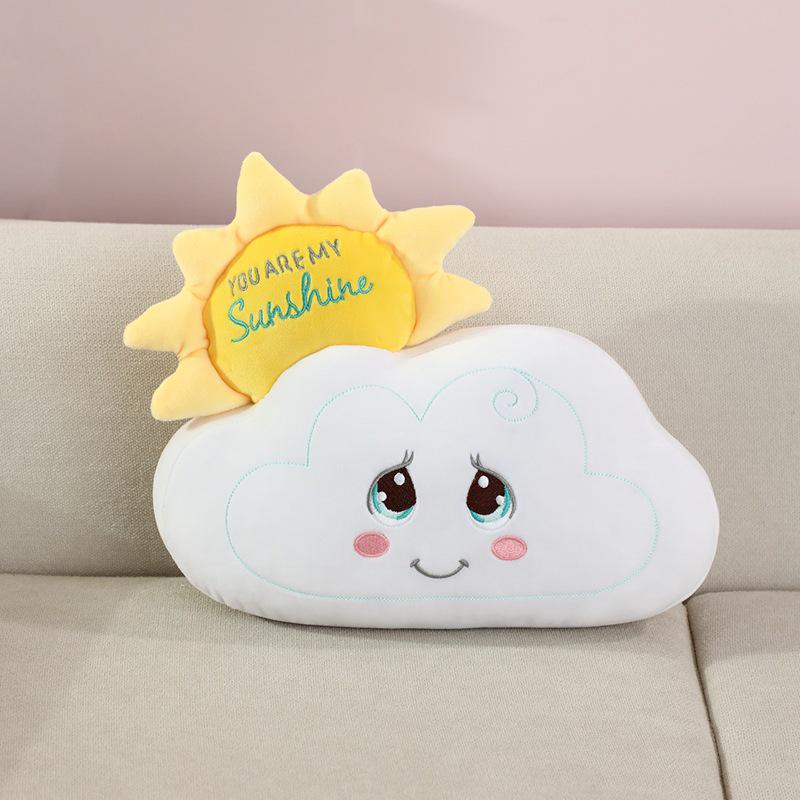 Cute Sun Cloud Plush Toy: White Cloud Doll Ornament for Valentine's Day or Birthday Gift for Women