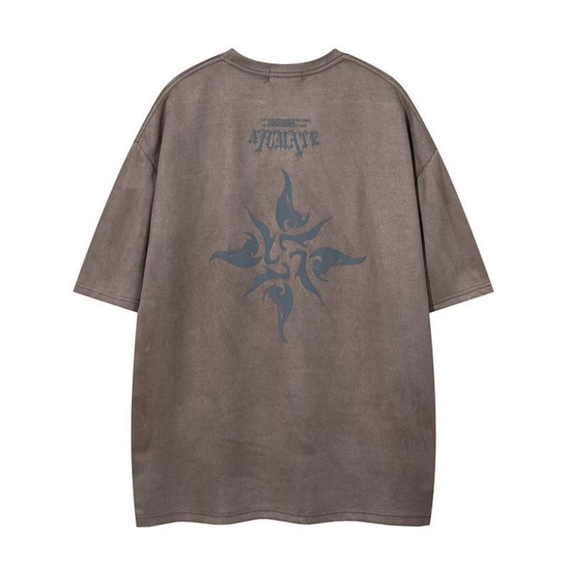 Cotton Short Sleeve t Men's T-shirt ins Trendy Hip-Hop Style Crew Neck Base Shirt Summer