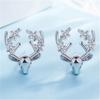 Unique Christmas Elk Snowflake Earring For Women Girls Cute Pearl Rhinestone Christmas Earrings Festival New Year Jewelry Gifts