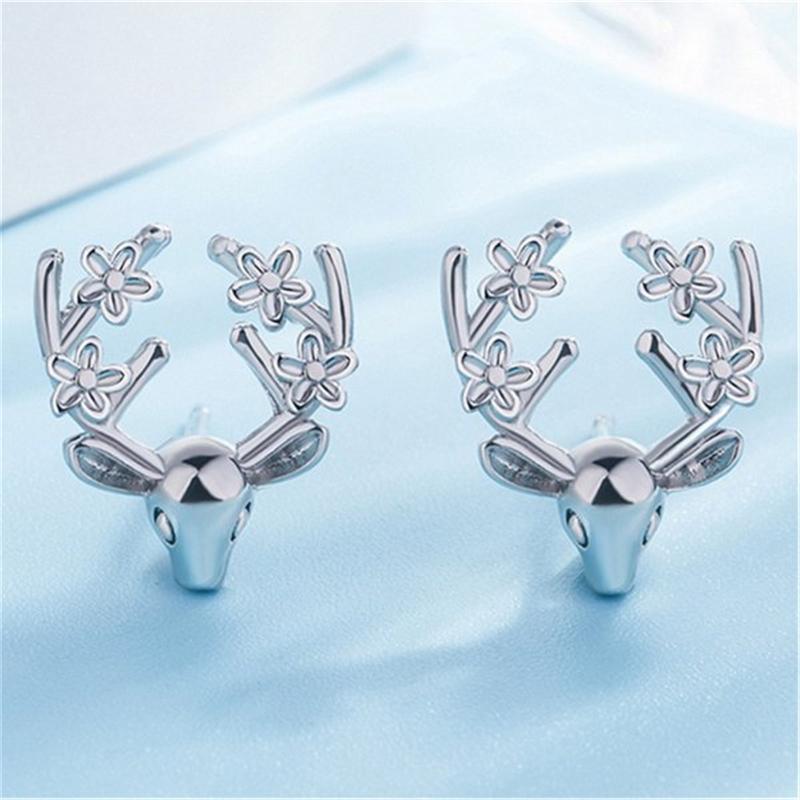 Unique Christmas Elk Snowflake Earring For Women Girls Cute Pearl Rhinestone Christmas Earrings Festival New Year Jewelry Gifts