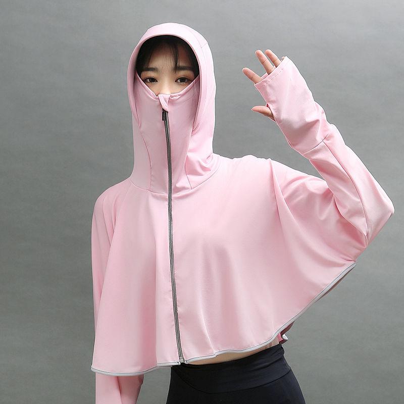 Anti-sun clothes women wear new ice silk breathable summer hooded short long-sleeved sunscreen clothes light blouse jacket