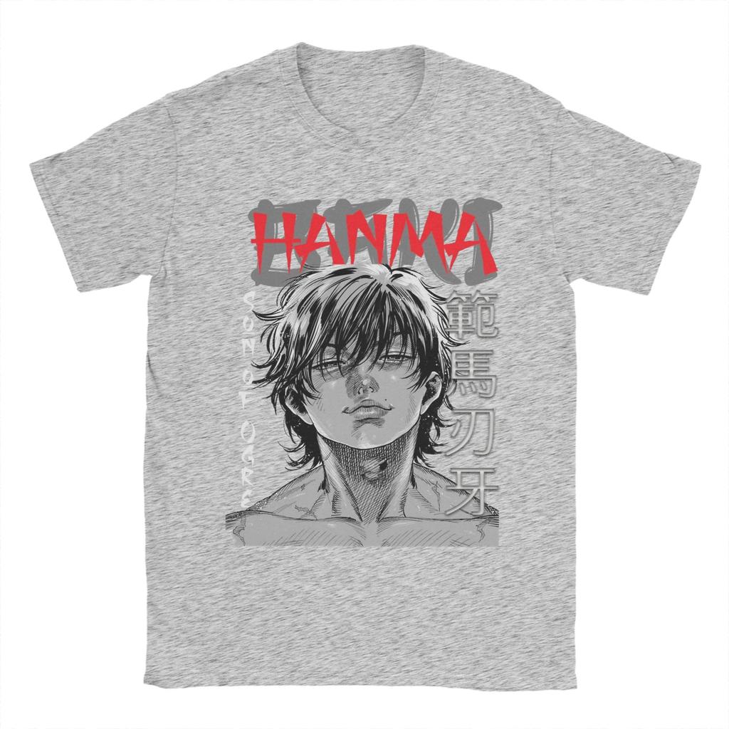 Awesome Baki Hanma the Grappler TShirts for Men Round Neck Pure Cotton T Shirt Short Sleeve Tee Shirt Original Clothes