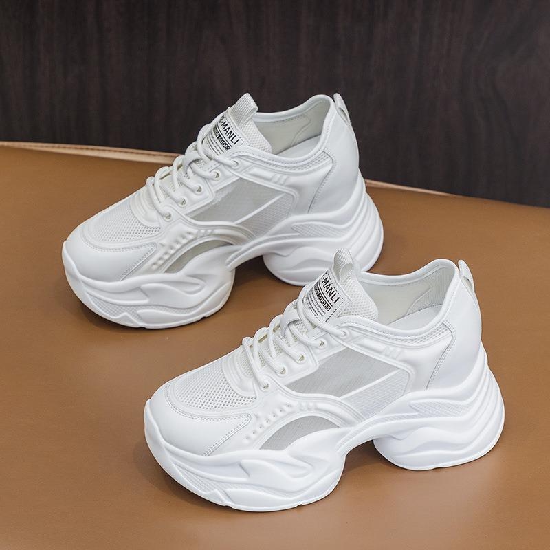 Trendy summer women's shoes new thick-soled muffin heel height-increasing casual net shoes