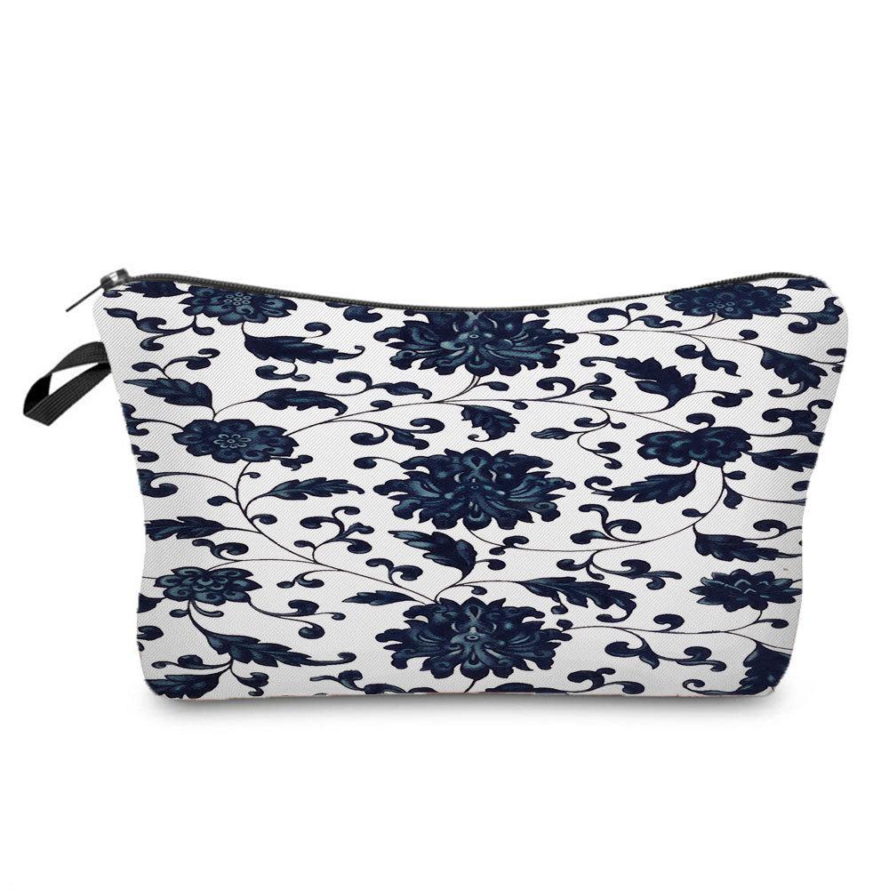 Women Flower Print Cosmetic Bag Toiletries Organize Travel Storage Case 6694