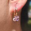 1 Pair Fashion Colorful Four-leaf Clover Zirconia with Imitation Pearls Dangle Earrings for Women Golden Earring Jewelry Wedding Party Accessories