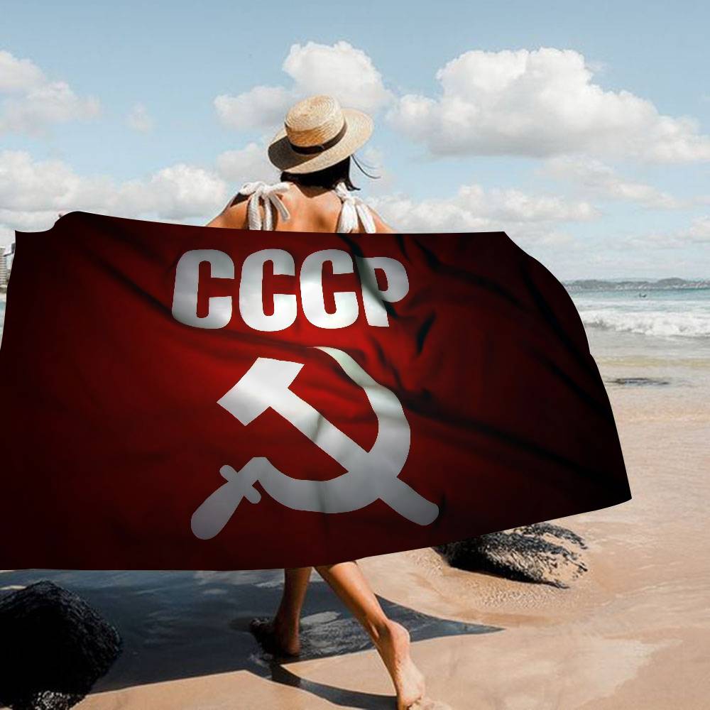 CCCP USSR Soviet Microfiber Printed Beach Towel Mountain Climbing Yoga Beach Swimming Running Absorbent Soft Towel