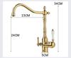 3 in 1 Kitchen Filter Faucet Pure Water 360 Rotation Kitchen sink Crane Dual Handle Dual Water Functions Mode Filter Mixer Taps