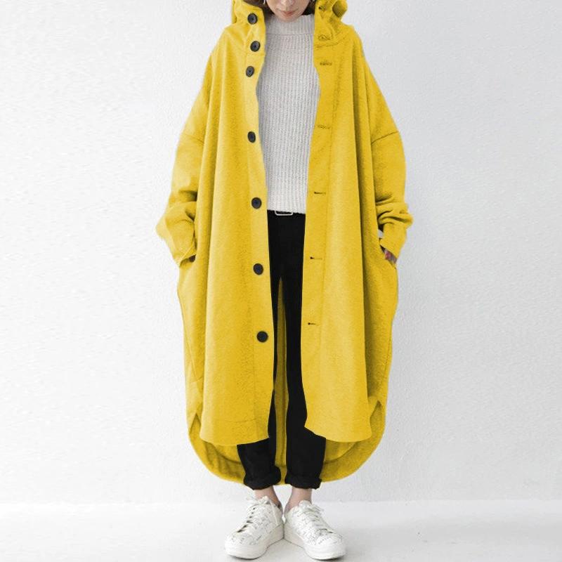Autumn and Women's Windbreaker Coat, Women's Hooded Mid Length Coat