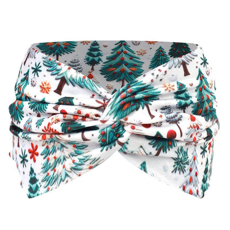 Extra breites Weihnachtskopfband: Weihnachtsmann, Baum, Schneeflocke, Lebkuchen-Designs