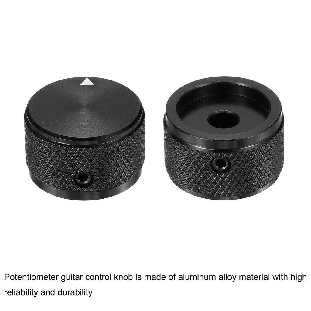 uxcell Aluminum Potentiometer Universal Volume Tone Control Knob for Guitar and Diamond Black 6-Piece Knob, 1/4" (6mm) Bass, 5/8"