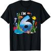 Kids 6 Year Old Ocean Life Whale Dolphin Shark 6th Birthday T-Shirt