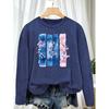 Plus size women's long sleeve T Shirt Ink brush painting of cherry blossoms in traditional Chinese style Daily outfits for home, going out,