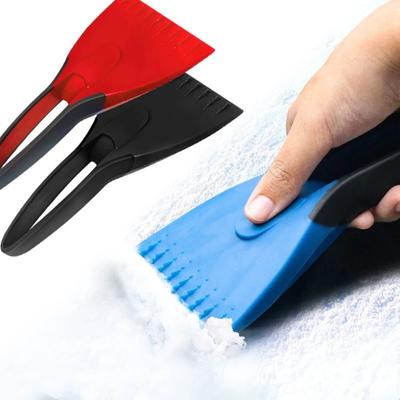 Grattoir à glace pour voiture, manche souple en silicone, pelle à neige, nettoyage de neige en hiver, outils de raclette, accessoires automobiles multifonctionnels durables