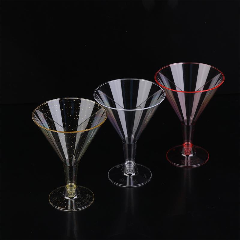 10 Pcs Plastic Martini Cups Transparent Cocktail Dessert Unbreakable Mini Cups For Wedding Party Bowl Wine Ice Cream